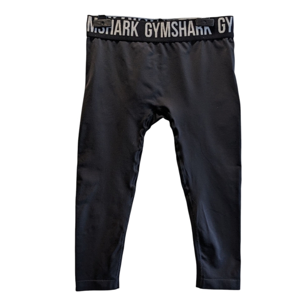 Gymshark Black Low Rise Logo Waist Band Leggings Performance Fit Size M - Picture 1 of 11